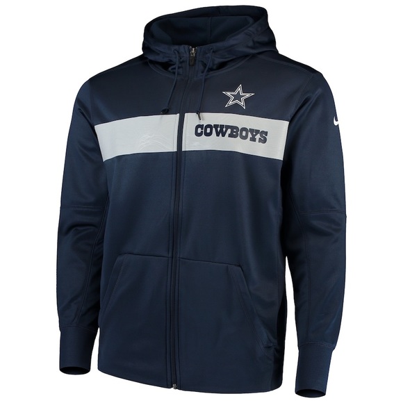 Men's Nike Dallas Cowboys Team Sideline Full-Zip Hoodie - Picture 1 of 10